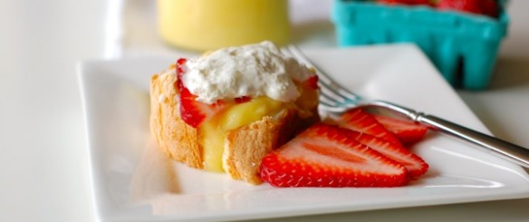 lemon curd with angel food cake