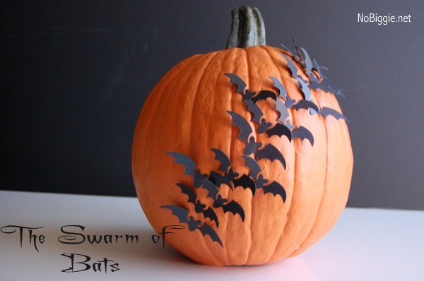 bat pumpkin Best No Carve Pumpkin Ideas These are seriously the BEST No-Carve Pumpkin ideas out there! Halloween time is almost upon us and that means time for pumpkins, ghosts, and ghouls galore!  Unfortunately, I'm horrendous at carving pumpkins.  Luckily, there's so many beautiful no-carve pumpkin options that I'm sharing with you the BEST no-carve pumpkin decorating ideas that I've found!