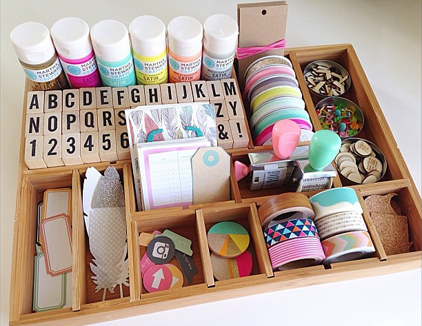 with craft supplies if you ever host a craft party these tray ideas 