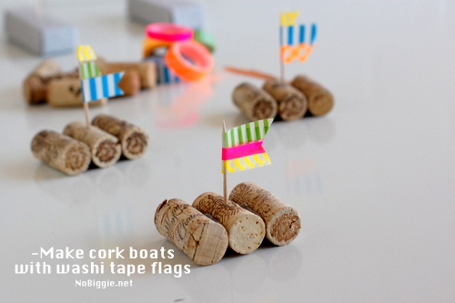 cork boats with washi tape flags NoBiggie.net