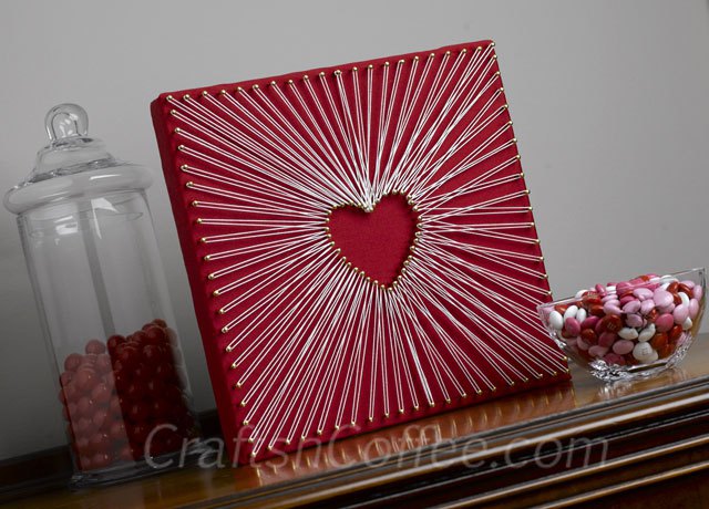 Easy, String-Art Heart - 25+ Valentine's Day Home Decor Ideas ...