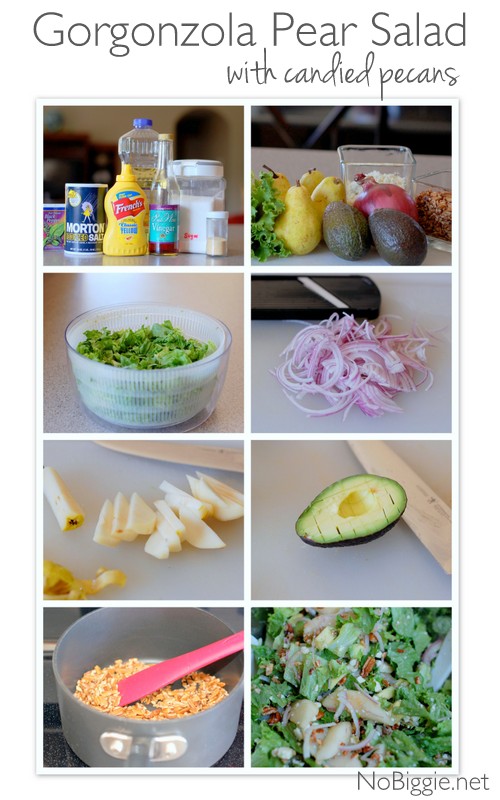 gorgonzola pear salad - an amazing salad! Find the recipe on NoBiggie.net