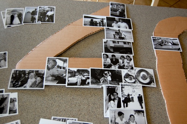DIY giant number black and white photo collage | NoBiggie.net