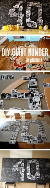 DIY giant number in photos