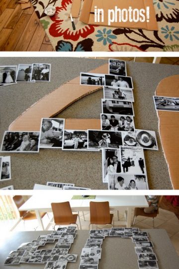 DIY giant number in photos