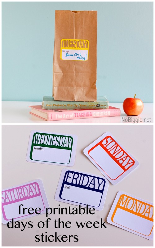 Days of the week (free printable) + silhouette file