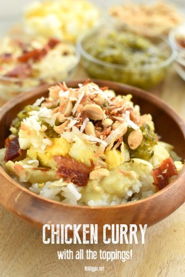 Chicken Curry with all the toppings! | NoBiggie.net