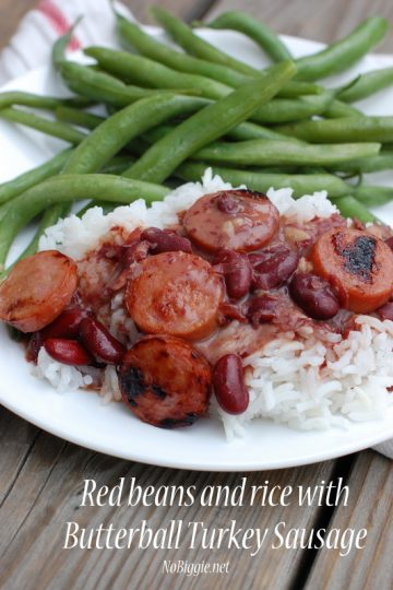 Red beans and rice with turkey sausage | NoBiggie.net