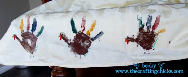 handprint turkey tablecloth