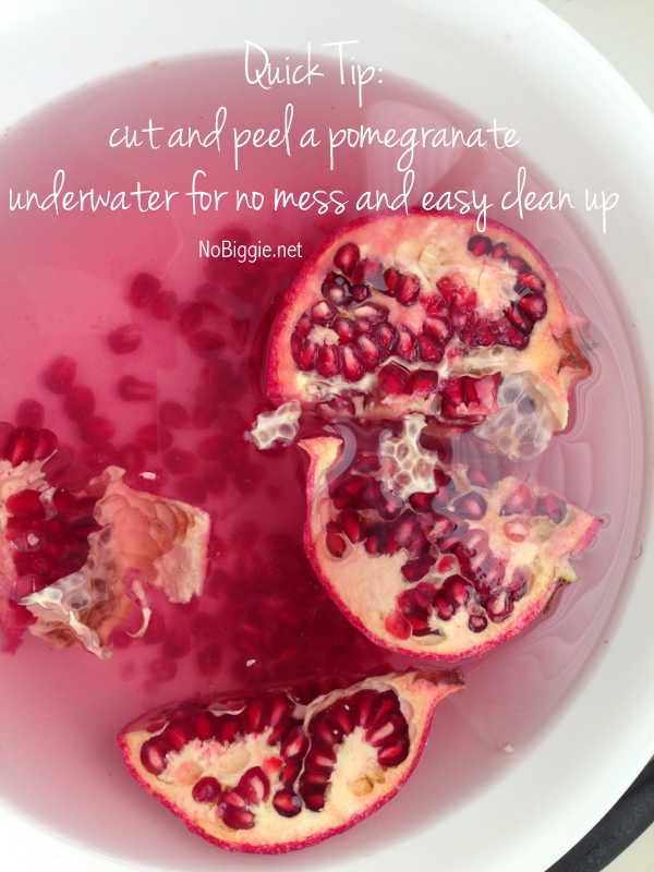 Quick Tip: peel pomegranates under water for no mess | NoBiggie.net