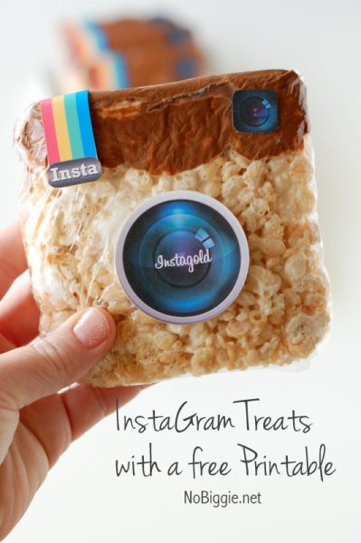 Instagram Rice Krispie Treats with a free printable | NoBiggie.net