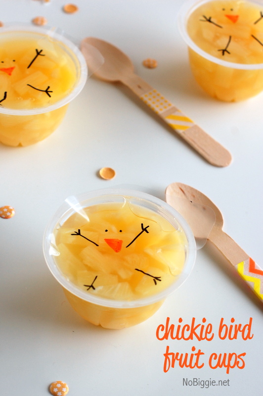 chickie bird fruit cups for an Easter Party - NoBiggie.net