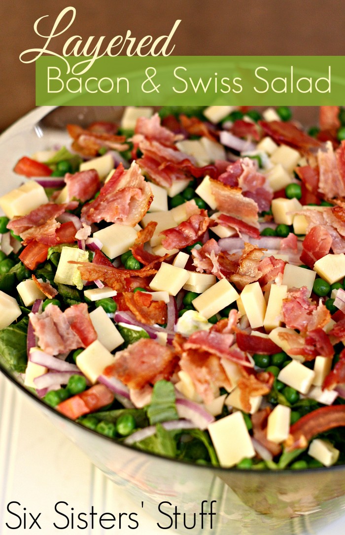 layered bacon and swiss salad | 25+ delicious salad recipes