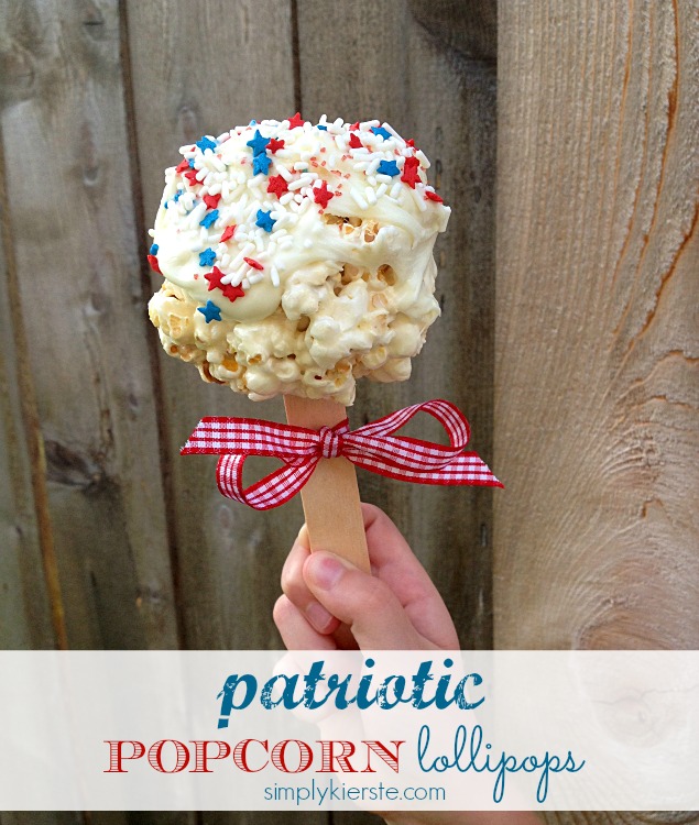 Patriotic Popcorn Lollipops | 25+ Patriotic Treats