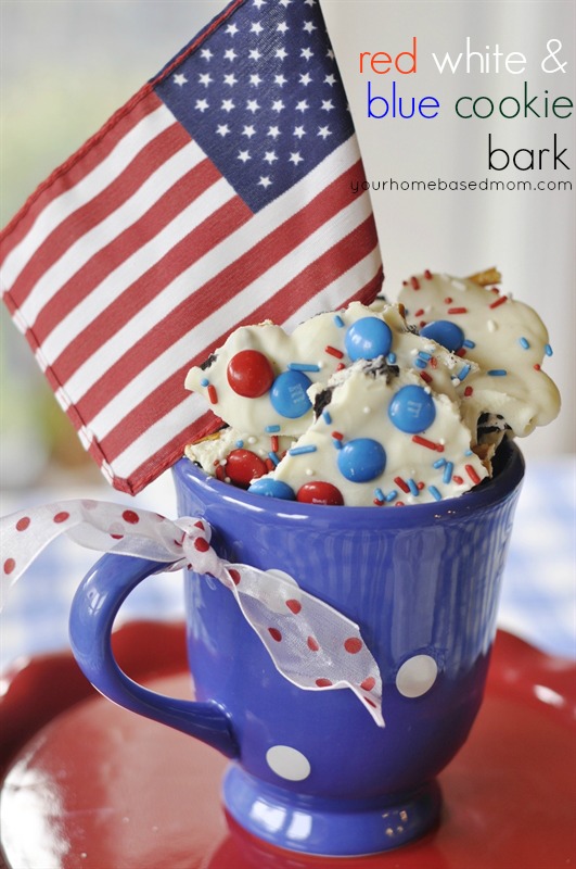 Red White and Blue Cookie Bark | 25+ Patriotic Treats 