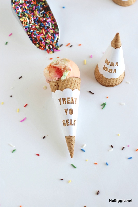 DIY customized ice cream cone wrappers | NoBiggie.net