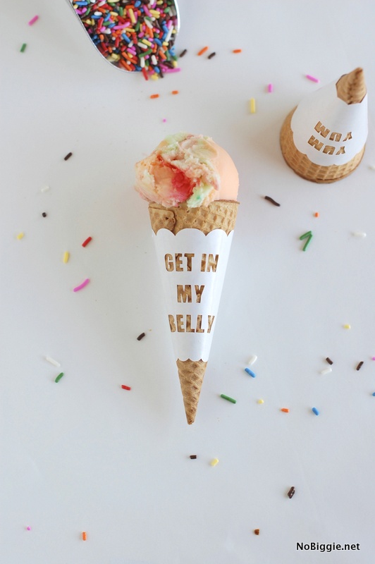 DIY ice cream cone wrappers | NoBiggie.net