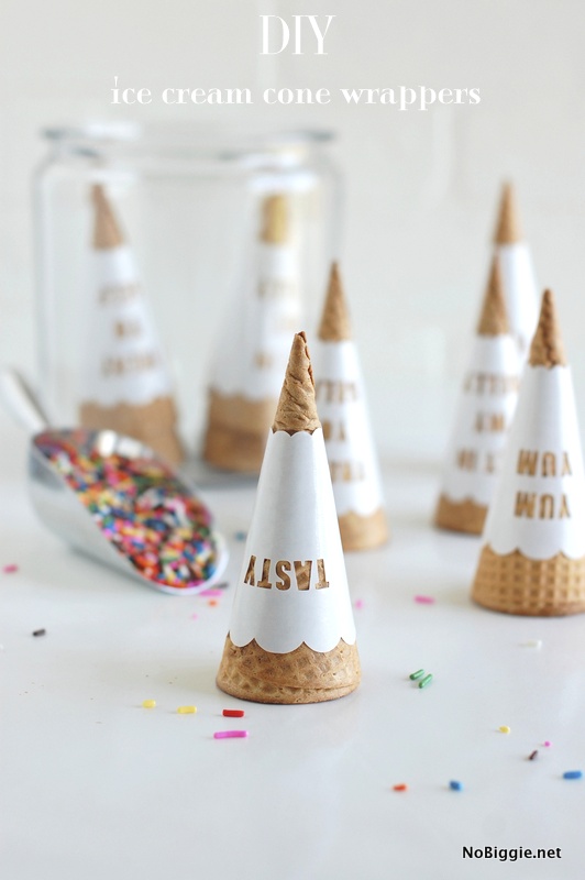 DIY ice cream party cone wrappers | NoBiggie.net