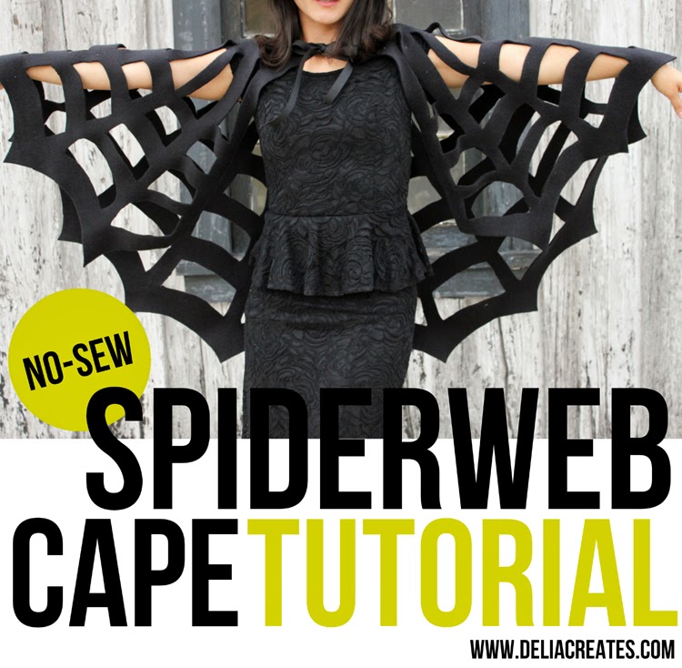 No- Sew spiderweb cape tutorial | 15+ creative DIY Halloween costumes for moms