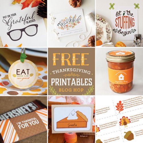 Thanksgiving Free printables - blog hop