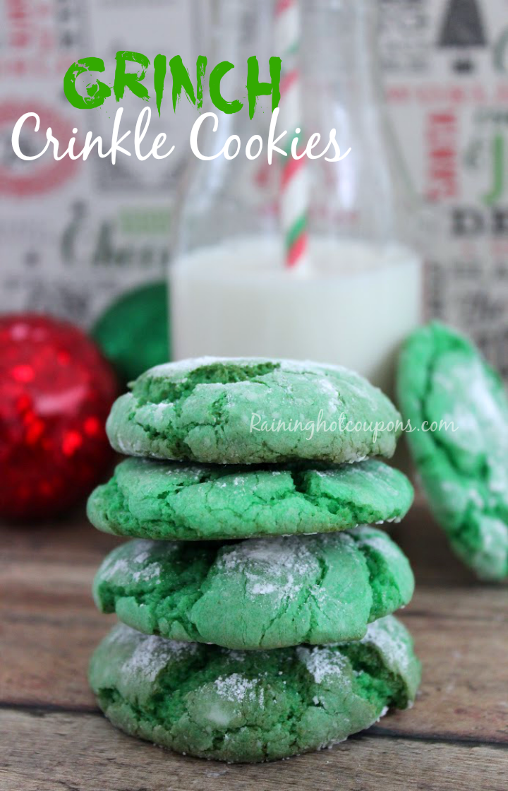 Grinch Crinkle Cookies | 25+ Christmas Cookie Exchange Recipes