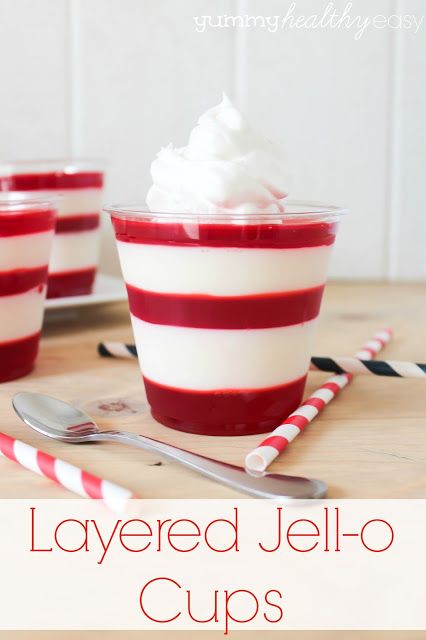 Layered Jell-o Cups | +25 Healthy Holiday Snacks