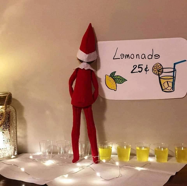 elf on the shelf lemonade idea