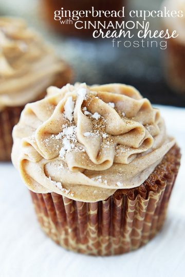 Gingerbread cupcakes with cinnamon cream cheese frosting | 25+ gingerbread recipes