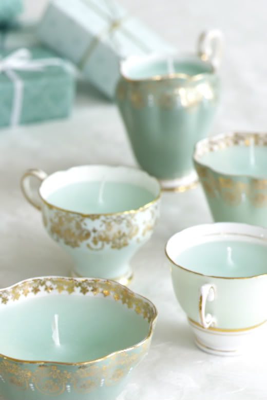 Tea cup candles | 25+ handmade gift ideas under $5