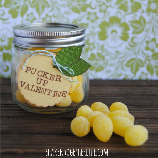 Pucker Up, Valentine, Lemon drop valentine mason jar gift | 25+ Sweet Gifts for Him for Valentine's Day