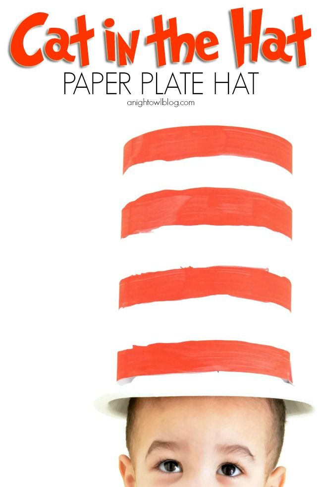 Cat in the Hat Paper Plate Hat | 25+ Dr. Seuss Party Ideas