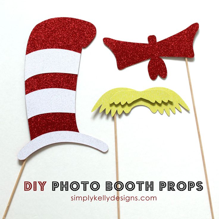 DIY Photo Booth Props | 25+ Dr. Seuss Party Ideas