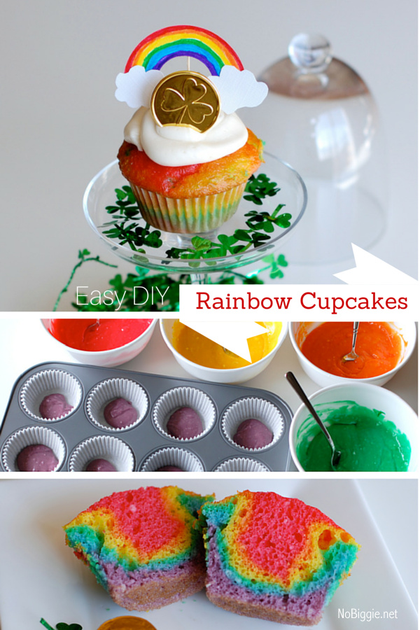 Easy DIY cupcakes | make rainbow cupcakes inside and out! | NoBiggie.net