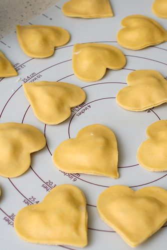 Heart shaped Homemade Ravioli