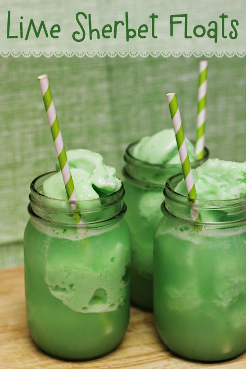 Lime Sherbet Floats | 25+ St. Patrick's Day ideas