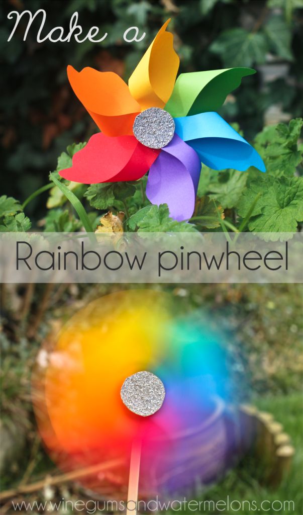 Make a Rainbow pinwheel | 25+ Rainbow crafts, food and more