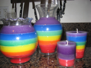 Rainbow Candles | 25+ Rainbow crafts, food and more