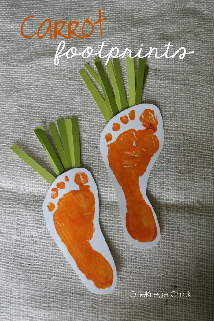 Carrot Footprint craft | 25+ Easter and Spring Decorations