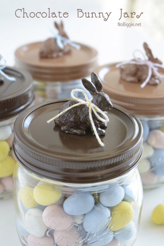 DIY chocolate Easter Bunny Jars | NoBiggie.net