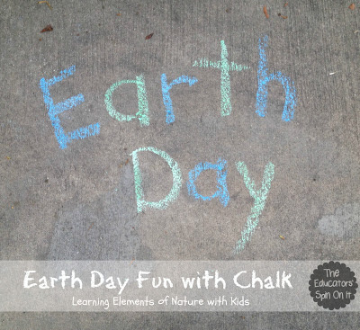 Earth Day Play with Chalk | 25+ ways to celebrate Earth Day