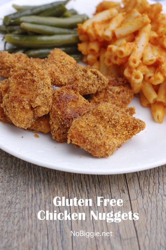 Gluten Free chicken nuggets baked in the oven so easy and so good! | NoBiggie.net