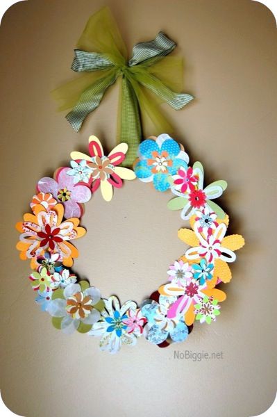 Paper flower wreath | 25+ May Day ideas | NoBiggie.net