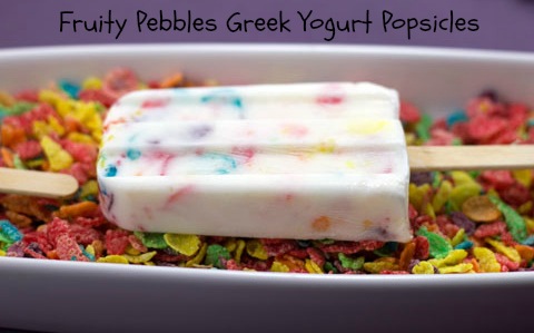 Fruity Pebbles Greek Yogurt Popsicles | 25+ Popsicle Recipes