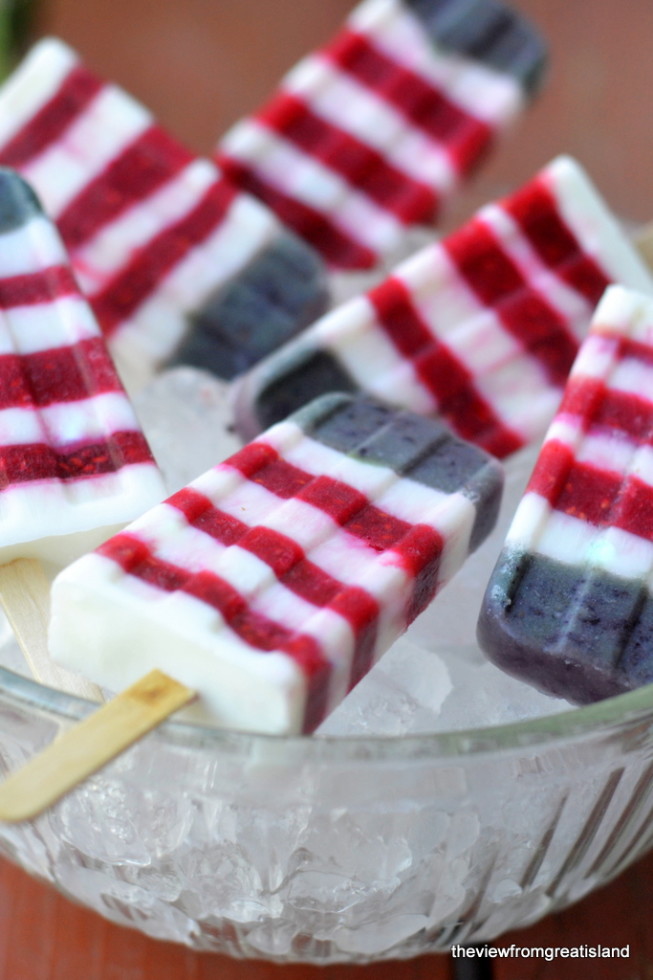 Red White and Blueberry Popsicles | 25+ Popsicle Recipes