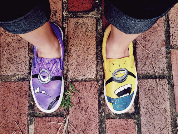 Custom Hand-Painted Despicable Me Minion Shoes | 25+ minion party ideas
