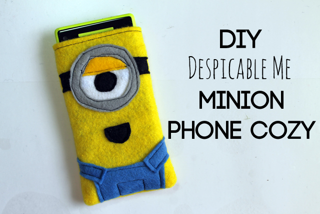 DIY Despicable Me Minion Phone Cozy | 25+ minion party ideas