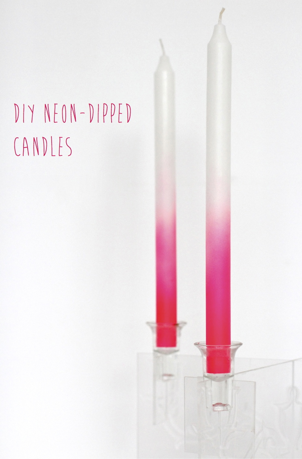 DIY Neon Candles | 25+ Neon DIY Projects