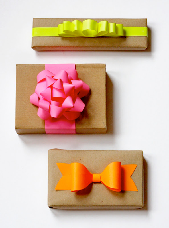 DIY Neon Paper Gift Bows | 25+ Neon DIY Projects