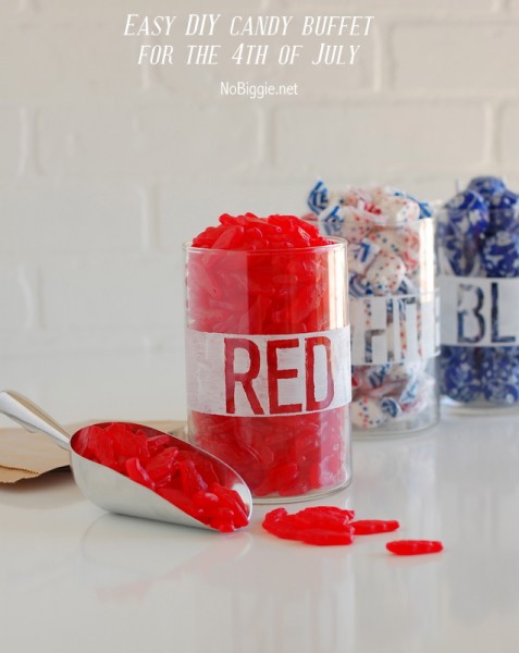 Easy DIY candy buffet for the 4th of July | 25+ 4th of July Party Ideas