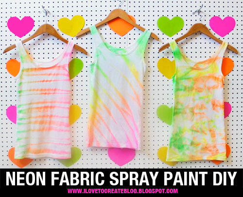 Neon Fabric Spray Paint Shirt DIY | 25+ Neon DIY Projects